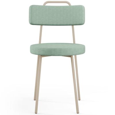 Cadeira Decorativa Estofada Para Sala De Jantar Barcelona Arena L02 Linho Verde Menta - Lyam Decor