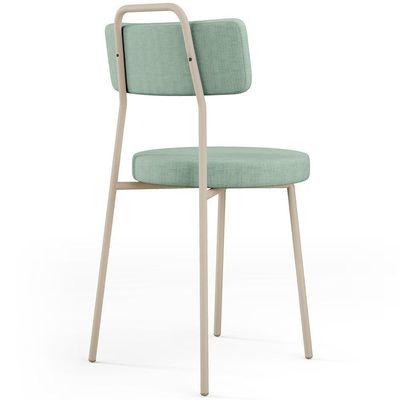 Cadeira Decorativa Estofada Para Sala De Jantar Barcelona Arena L02 Linho Verde Menta - Lyam Decor