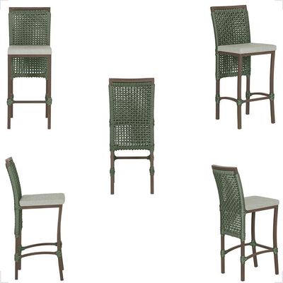 Mesa Bistrô 2 Banquetas Roma Marrom Corda Náutica 3 Trama Verde