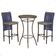 Mesa Bistrô E 2 Banquetas Roma Marrom Corda Estofado 7 Trama Azul