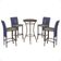 Mesa Bistrô E 4 Banquetas Roma Marrom Corda Estofado 8 Trama Azul