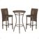 Mesa Bistrô E 2 Banquetas Roma Marrom Corda Estofado 9 Trama Marrom