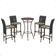 Mesa Bistrô E 4 Banquetas Roma Marrom Corda Estofado 6 Trama Preto