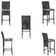 Mesa Bistrô E 4 Banquetas Roma Marrom Corda Estofado 6 Trama Preto