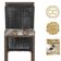 Mesa Bistrô E 4 Banquetas Roma Marrom Corda Estofado 6 Trama Preto