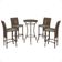 Mesa Bistrô E 4 Banquetas Roma Marrom Corda Estofado 8 Trama Marrom