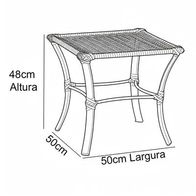 Mesa Garden Alumínio Pintura Eletrostática Fibra Trama Argila