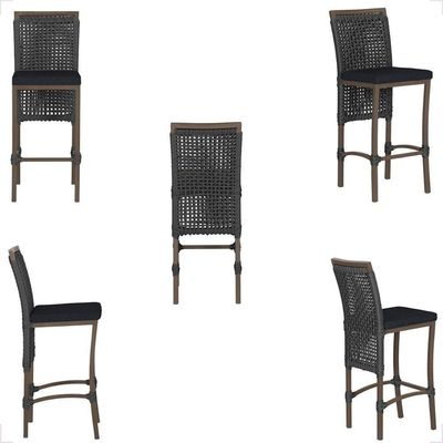 Mesa Bistro E 2 Banquetas Roma Marrom Corda Náutica 12 Preta