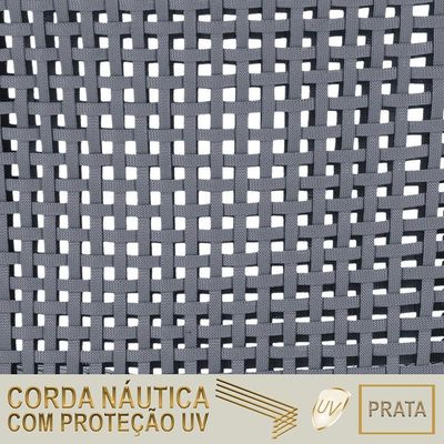 Espreguiçadeira Catar Corda Em Náutica Jardim Alumínio Trama Prata
