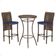 Mesa Bistrô 2 Banquetas Roma Marrom Corda Estofado 10 Trama Marrom