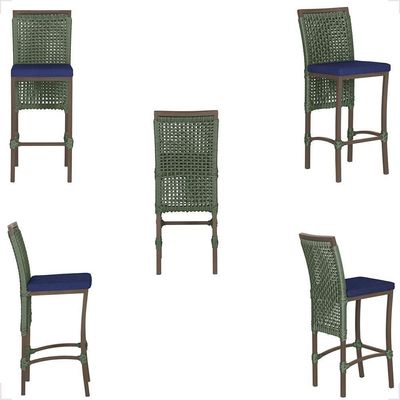 Mesa Bistrô 2 Banquetas Roma Marrom Corda Estofado 10 Trama Verde