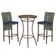 Mesa Bistrô 2 Banquetas Roma Marrom Corda Estofado 10 Trama Verde