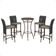 Mesa Bistrô E 4 Banquetas Roma Marrom Corda Estofado 8 Trama Preto
