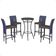 Mesa Bistrô E 4 Banquetas Roma Preta Corda Estofado 9 Trama Azul