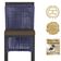 Mesa Bistrô E 4 Banquetas Roma Preta Corda Estofado 9 Trama Azul