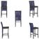 Mesa Bistrô E 4 Banquetas Roma Preta Corda Estofado 9 Trama Azul