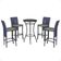 Mesa Bistrô E 4 Banquetas Roma Preta Corda Estofado 5 Trama Azul