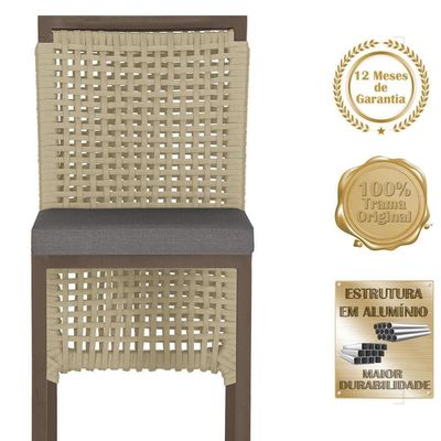 Mesa Bistro E 2 Banquetas Roma Marrom Corda Náutica 11 Rami