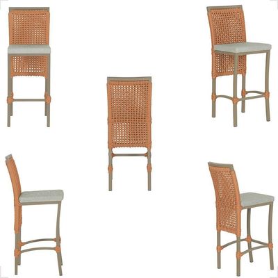 Mesa Bistrô 2 Banquetas Roma Fendi Corda Náutica 3 Trama Terra Cota