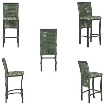 Mesa Bistrô 2 Banquetas Roma Preta Náutica Estofado 5 Trama Verde