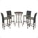 Mesa Bistrô E 4 Banquetas Roma Marrom Corda Estofado 5 Trama Preto