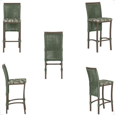 Mesa Bistrô 2 Banquetas Roma Corda Náutica Estofado 5 Trama Verde