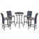 Mesa Bistrô E 4 Banquetas Roma Preta Corda Estofado 6 Trama Azul
