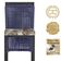Mesa Bistrô E 4 Banquetas Roma Preta Corda Estofado 6 Trama Azul