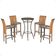 Mesa Bistrô E 4 Banquetas Roma Marrom Corda Estofado 6 Trama Terra Cota