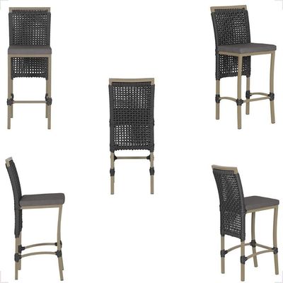 Mesa Bistro E 2 Banquetas Roma Fendi Corda Náutica 11 Preta