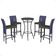 Mesa Bistro E 4 Banquetas Roma Preta Corda Náutica 12 Azul