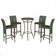 Mesa Bistro E 4 Banquetas Roma Marrom Corda Náutica 12 Verde