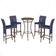 Mesa Bistro E 4 Banquetas Roma Marrom, Corda Náutica 10 Azul