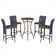 Mesa Bistrô E 4 Banquetas Roma Marrom Corda Estofado 9 Trama Azul