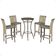 Mesa Bistrô E 4 Banquetas Roma Marrom Corda Estofado 8 Trama Rami