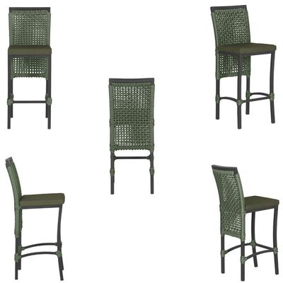 Mesa Bistro E 2 Banquetas Roma Preta Corda Náutica 13 Trama Verde