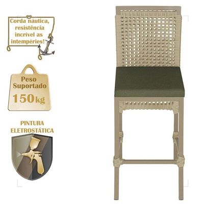Mesa Bistro E 4 Banquetas Roma Fendi Corda Náutica 13 Trama Rami
