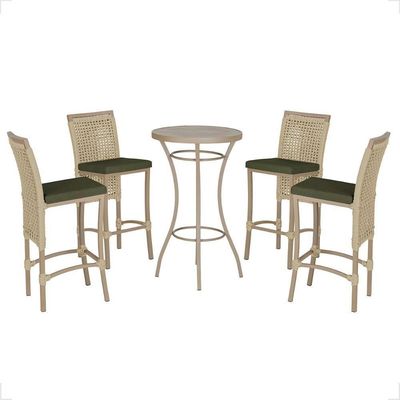 Mesa Bistro E 4 Banquetas Roma Fendi Corda Náutica 13 Trama Rami