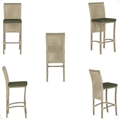 Mesa Bistro E 4 Banquetas Roma Fendi Corda Náutica 13 Trama Rami