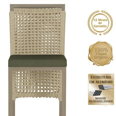 Mesa Bistro E 4 Banquetas Roma Fendi Corda Náutica 13 Trama Rami