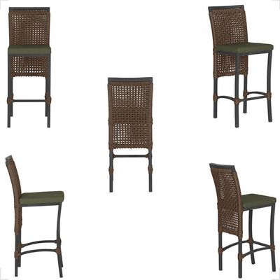 Mesa Bistro E 2 Banquetas Roma Preta Corda Náutica 13 Trama Marrom
