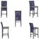 Mesa Bistrô E 4 Banquetas Roma Preta Corda Estofado 8 Trama Azul