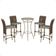 Mesa Bistrô E 4 Banquetas Roma Fendi Corda Estofado 5 Trama Marrom