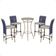 Mesa Bistrô Com 4 Banquetas Roma Fendi Corda Náutica 3 Trama Azul