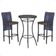 Mesa Bistrô E 2 Banquetas Roma Preta Corda Estofado 9 Trama Azul