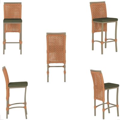 Mesa Bistro E 2 Banquetas Roma Fendi Corda Náutica 13 Terra Cota