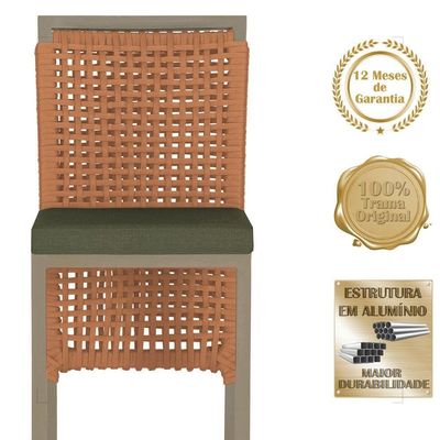 Mesa Bistro E 2 Banquetas Roma Fendi Corda Náutica 13 Terra Cota