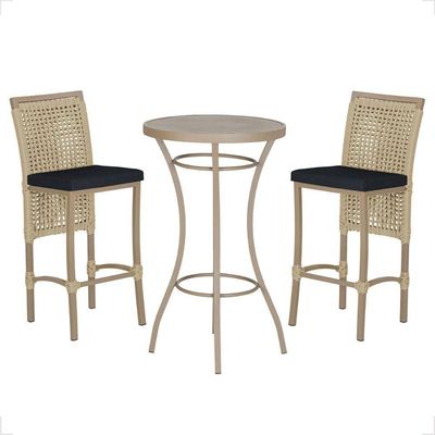 Mesa Bistro E 2 Banquetas Roma Fendi Corda Náutica 12 Rami