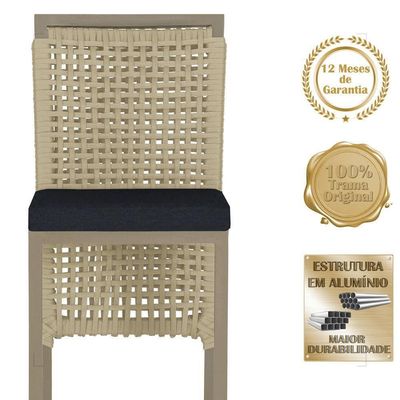 Mesa Bistro E 2 Banquetas Roma Fendi Corda Náutica 12 Rami