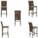Mesa Bistrô E 2 Banquetas Roma Marrom Corda Estofado 7 Trama Marrom